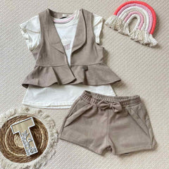 Conjunto 3 Piezas Shorts Cupcake beige