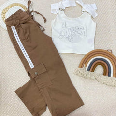 Conjunto Pantalon Estrellas Cafe