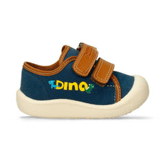 Tenis Quasimodo Dino Azul Velcro Camel Detalles