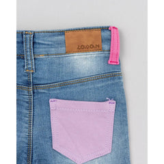 Jean Denim Claro Bolsillos Rosa