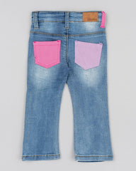 Jean Denim Claro Bolsillos Rosa