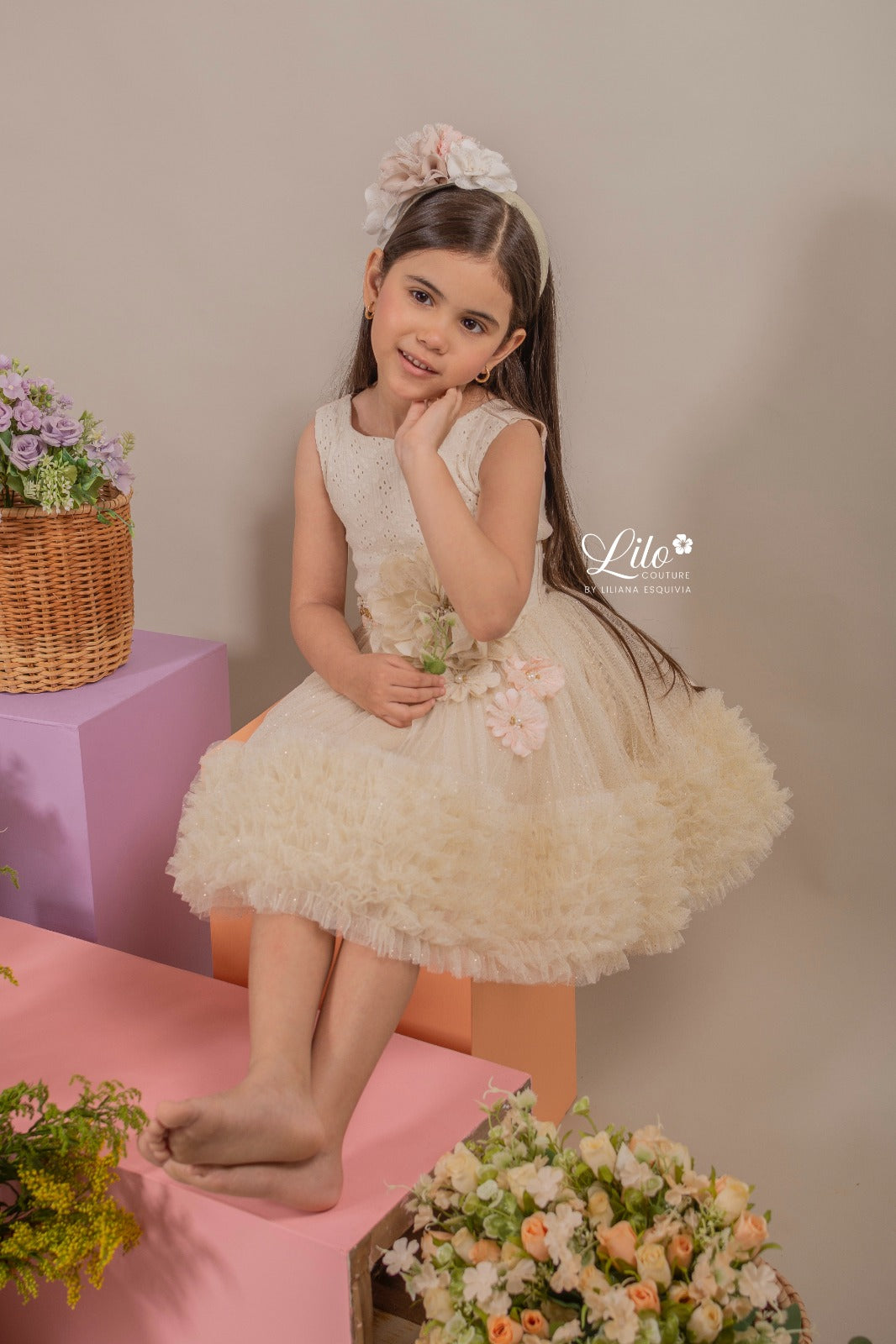 Vestido De Fiesta Delicada Beige Lilo