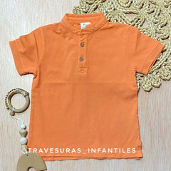 Polo Cuello Mao Naranja