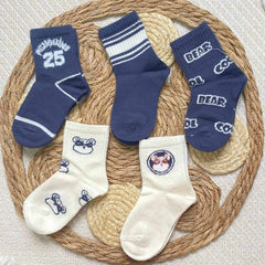 Medias Para Bebé Niño Largas Estilo Oso Navy estilos