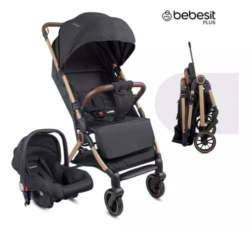 Coche Maleta Con Porta Bebé Micro Negro Bebesit 3
