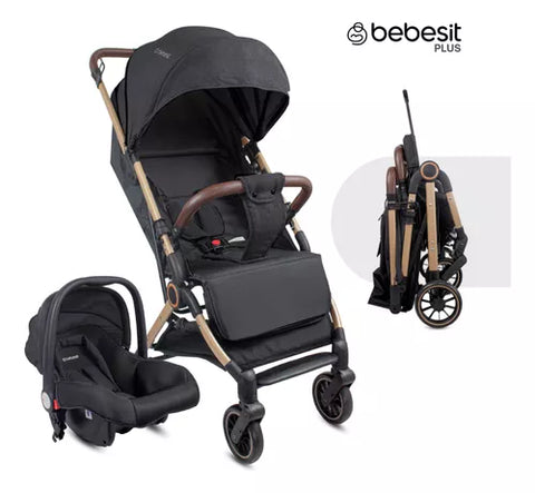 Coche Maleta Con Porta Bebé Micro Negro Bebesit 3