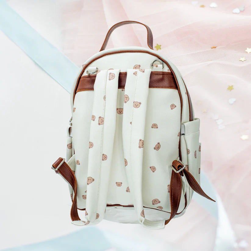 Pañalera Morral Sintetico Osos Café