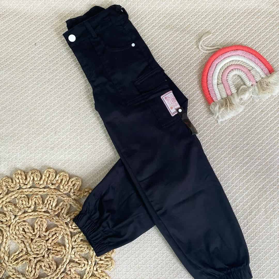 Pantalon Dril Cargo Negro