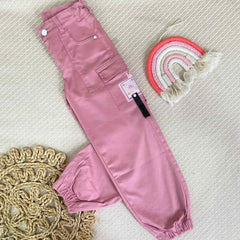 Pantalon Dril Cargo Rosa