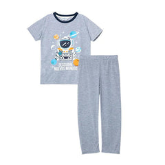 Pijama Manga Corta Pantalon Gris