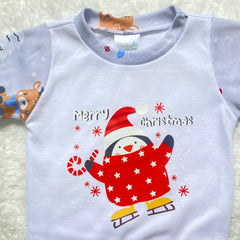 Pijama Manga Corta Pinguino Navidad Detalle