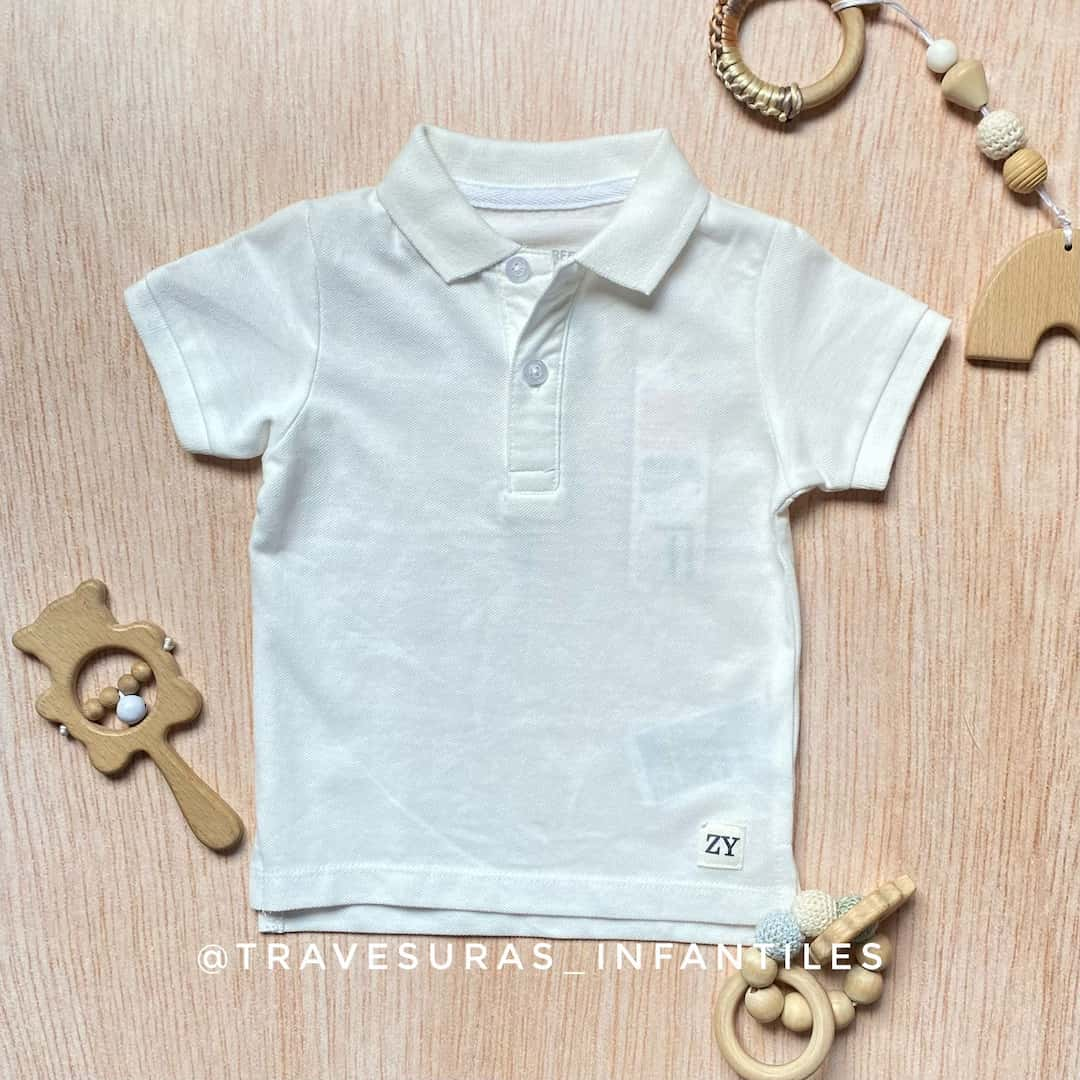 Polo Blanco Bebé Niño