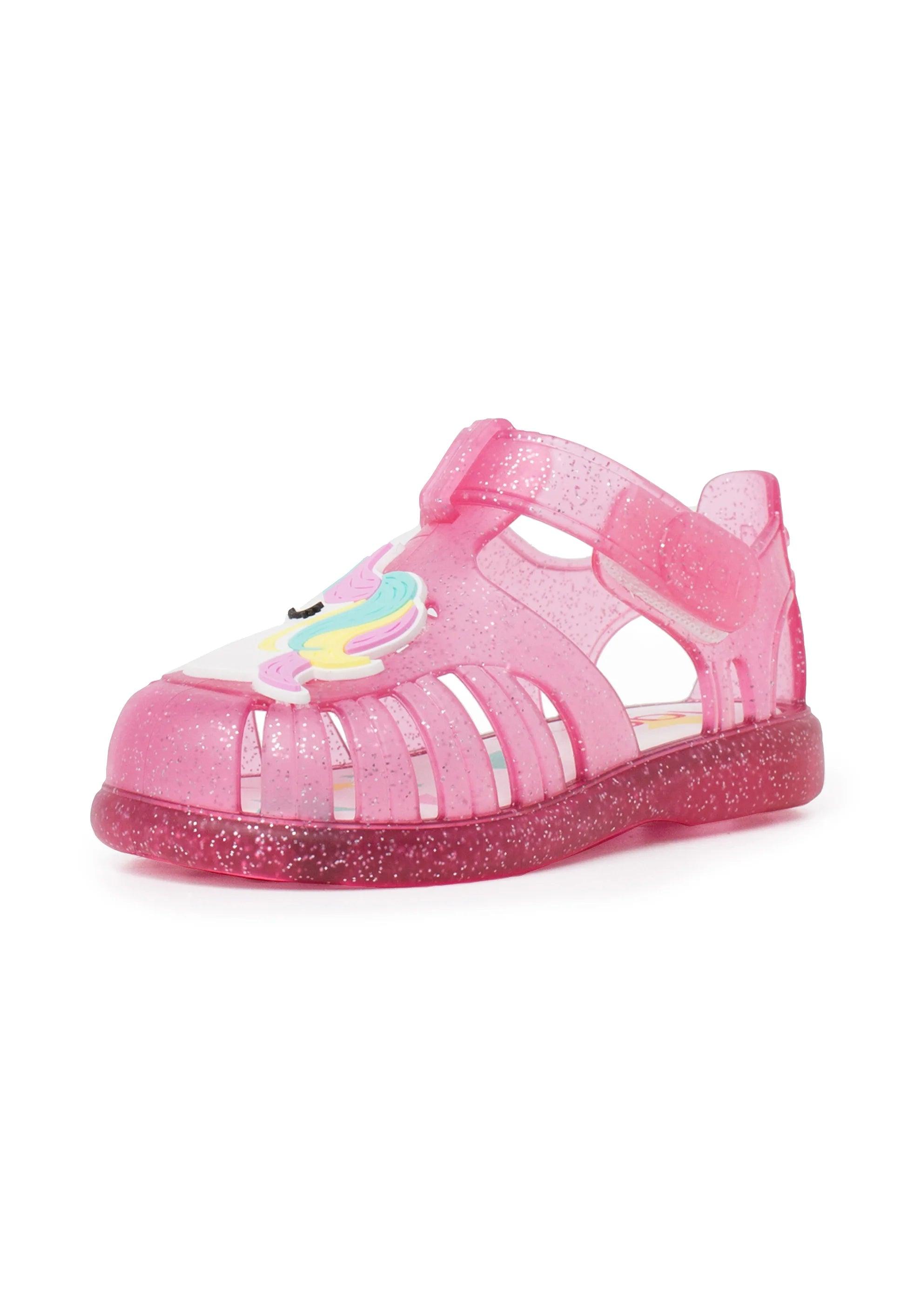 Sandalias Tobby Gloss Fucsia Glitter Unicornio Igor Velcro
