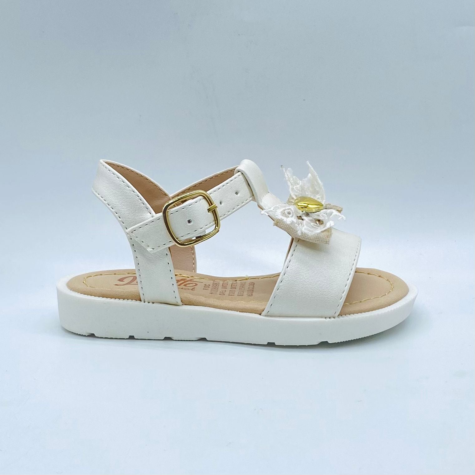Sandalias Para Niña Moño Blanco Estilo