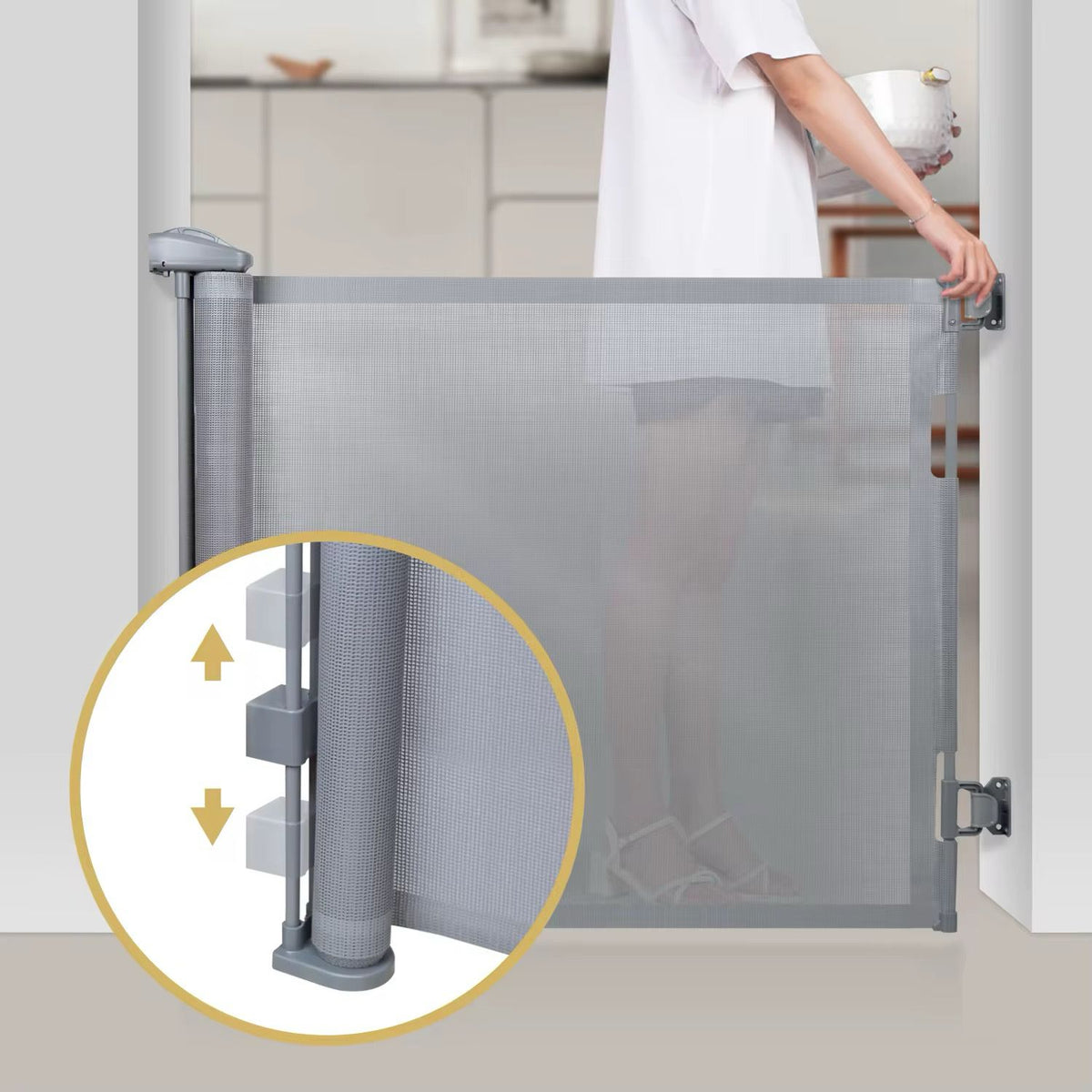 Puerta de Seguridad Para Bebé Retráctil
