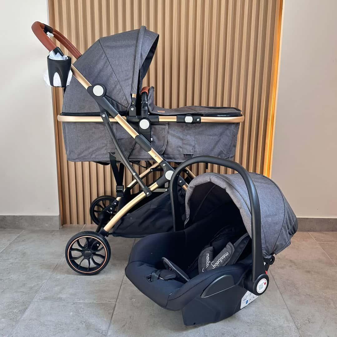 Coche Moises Con Porta Bebé Small Maxibaby Gris