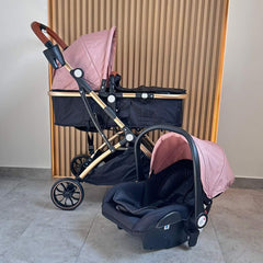 Coche Moises Con Porta Bebé Small Maxibaby Rosa 