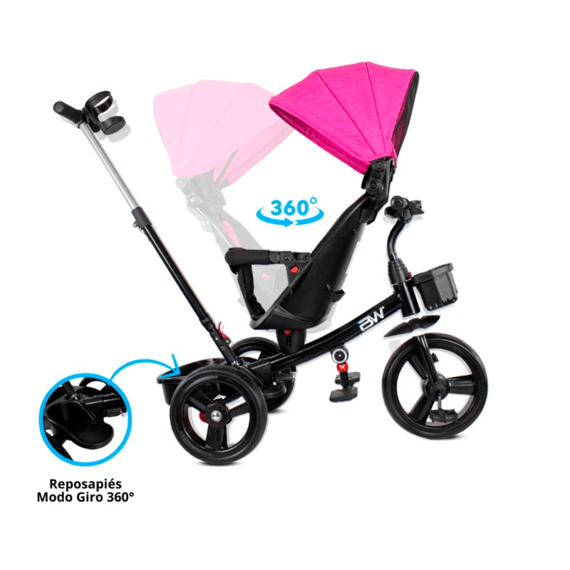 Triciclo Sun 360 Grados Rosa Prinsel Uso