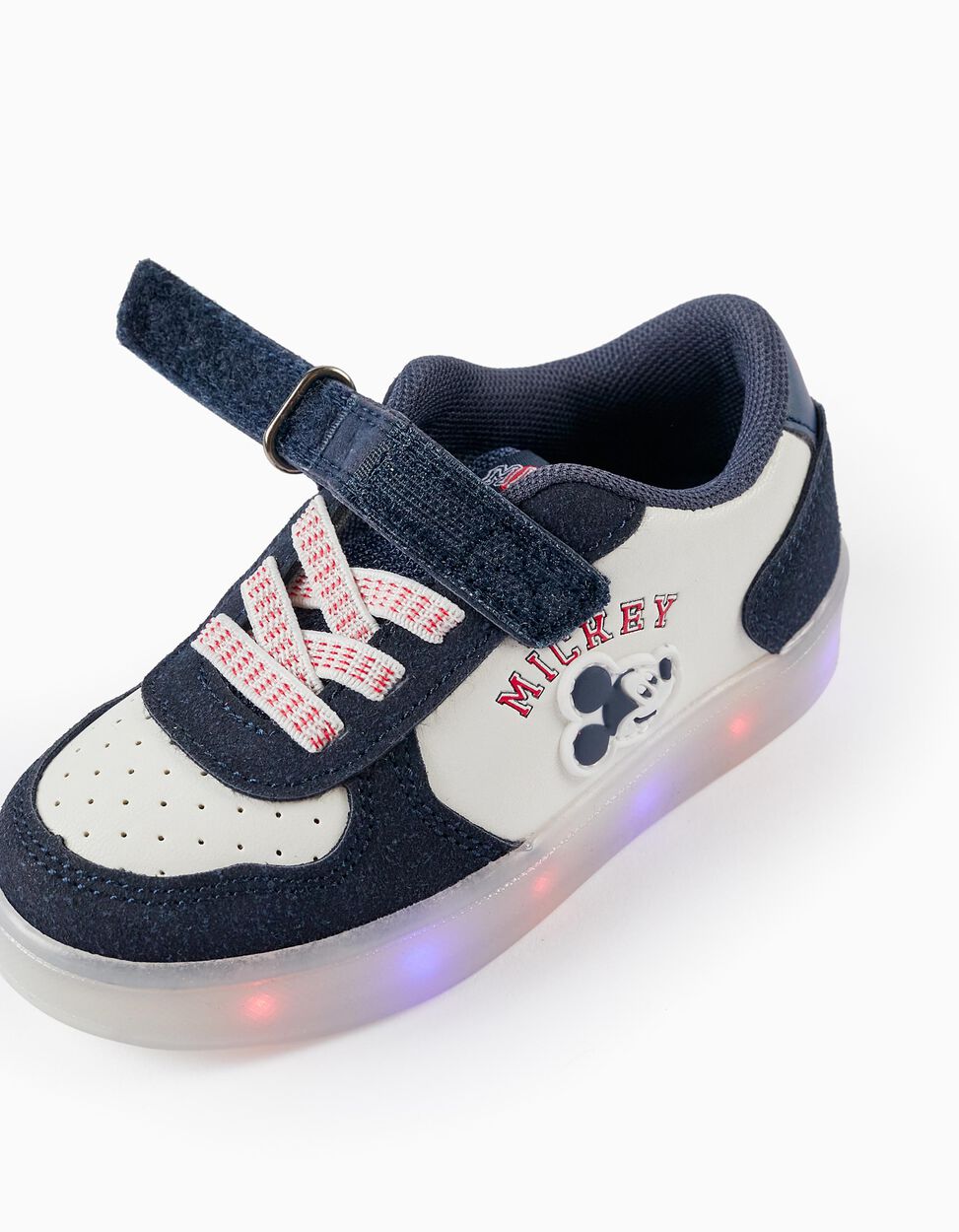 Tenis Con Luces Mickey Azul Zippy Velcro