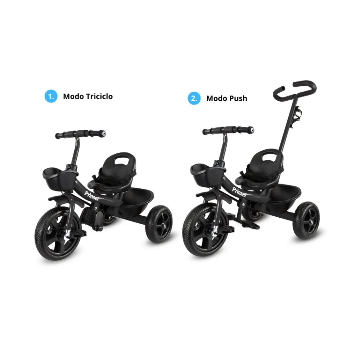 Triciclo Paseador Para Niños Cool Kids Prinsel Negro  Guía