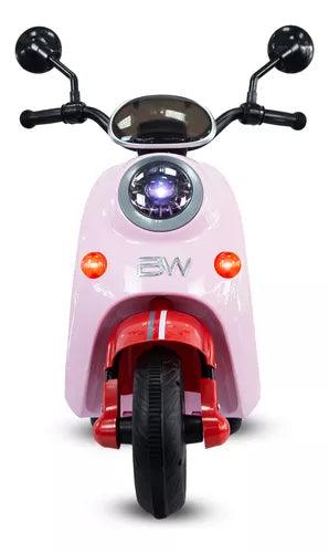 Moto Montable Eléctrica Para Niños New Vespa 6v Rosa Estilo
