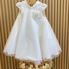 Vestido Para Niña Plumeti Detalle Flor