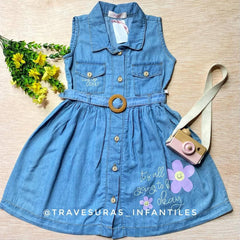 Vestido Denim Detalle Flor