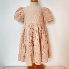 Vestido Para Niña Ojalillo beige