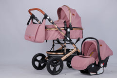 Coche Moises Con Portabebe Yaco Rosa