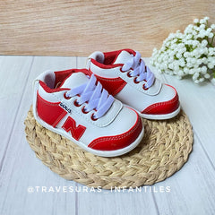 Tenis No Tuerce Combinado Rojo Blanco