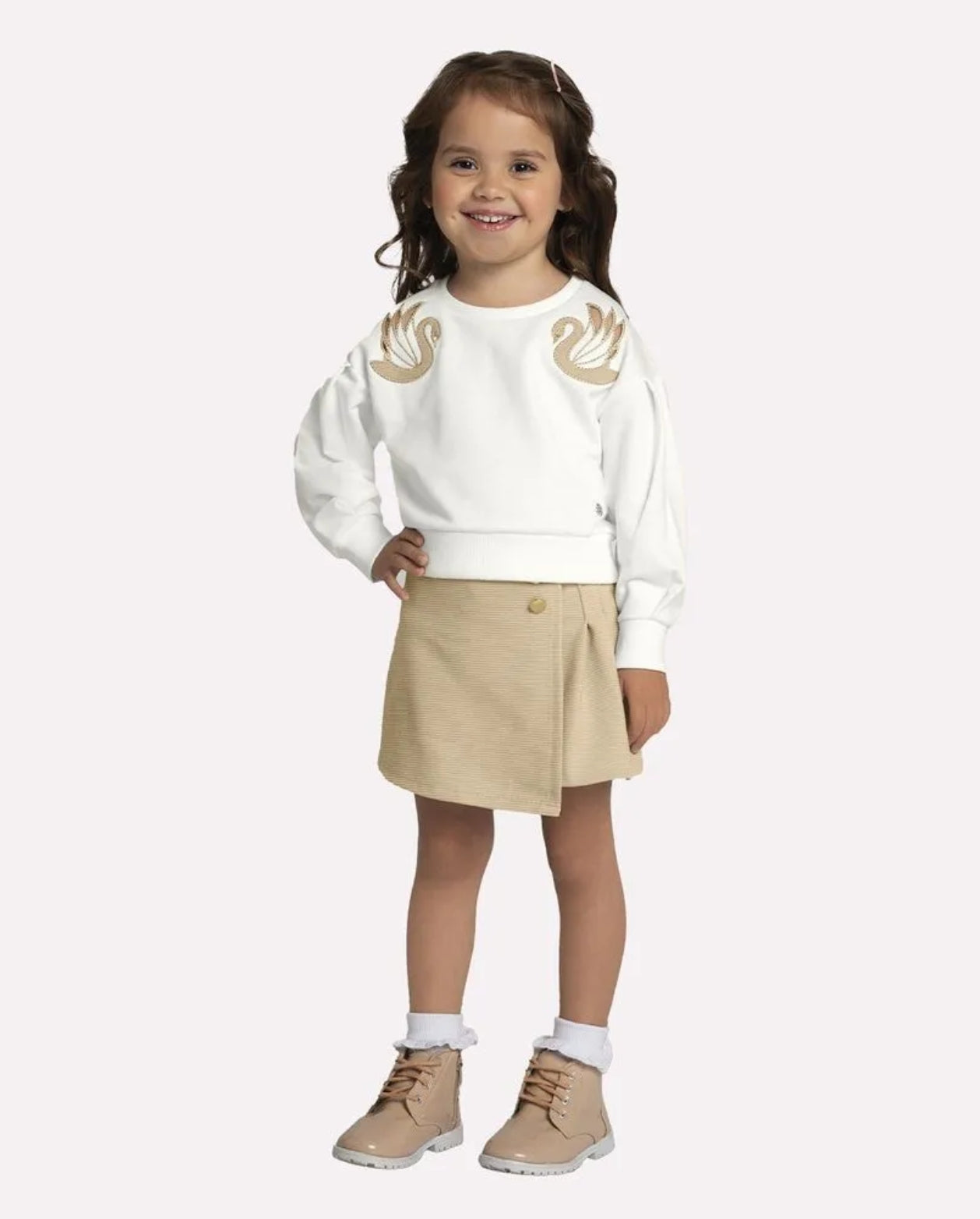 Conjunto Saco Cisne Marfil Milon Modelo