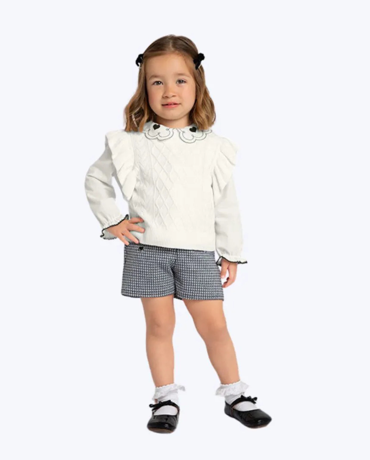 Conjunto Saco Corazones Negro Milon Estilo