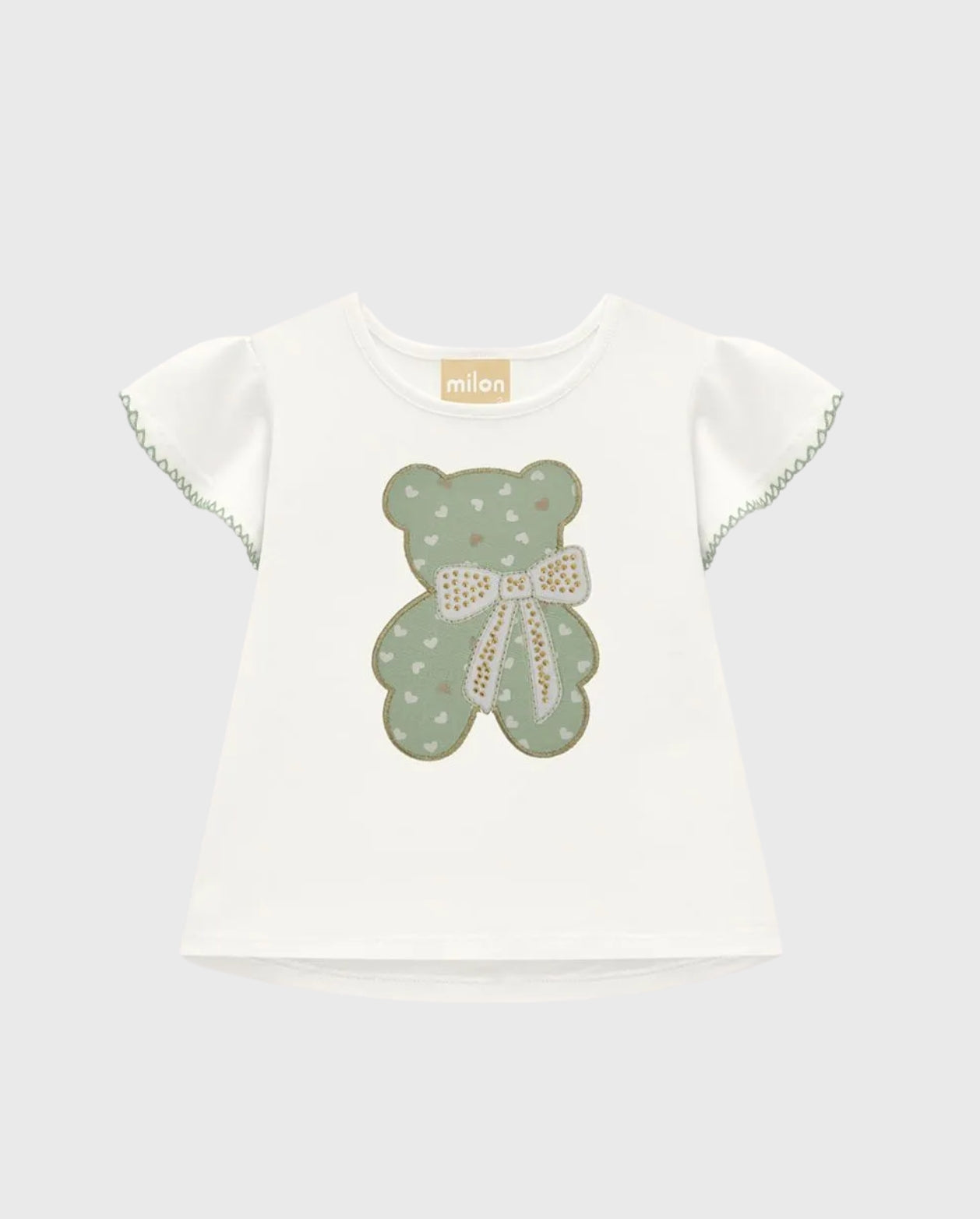 Conjunto Leggins Oso Corazones Verde Milon Blusa