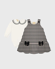 Vestido Cuello Estampado Negro Milon