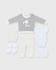 Set Primer Día Bordado Elefante Blanco