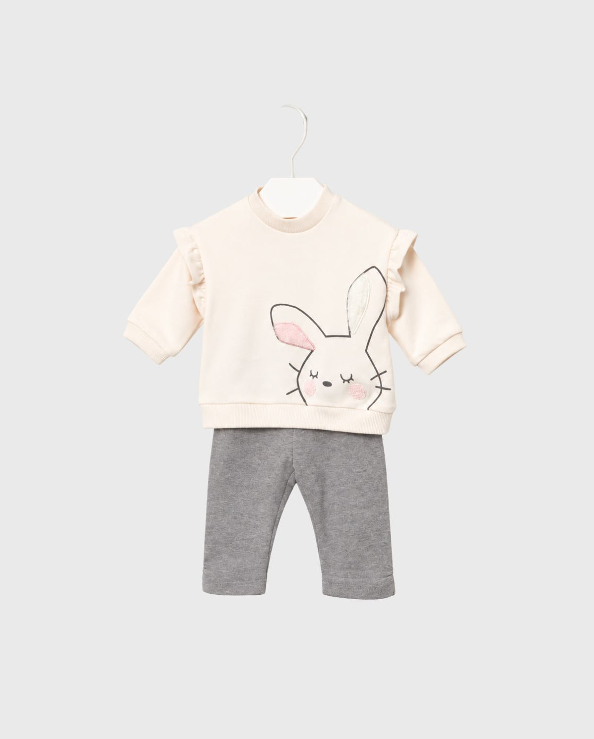 Conjunto Manga Larga Conejo Bordado Beige Mayoral