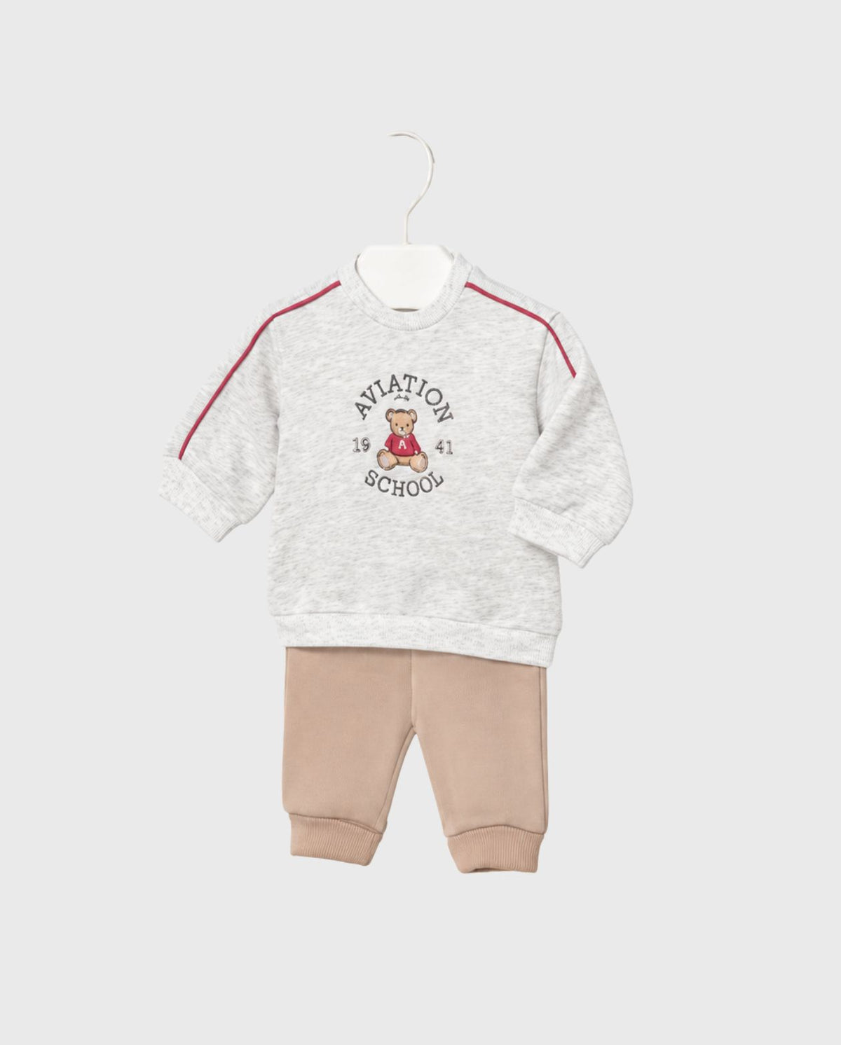 Conjunto Manga Larga Bordado Oso Gris Mayoral
