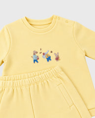 Conjunto Manga Larga Bordado Animales Amarillo Mayoral Detalle