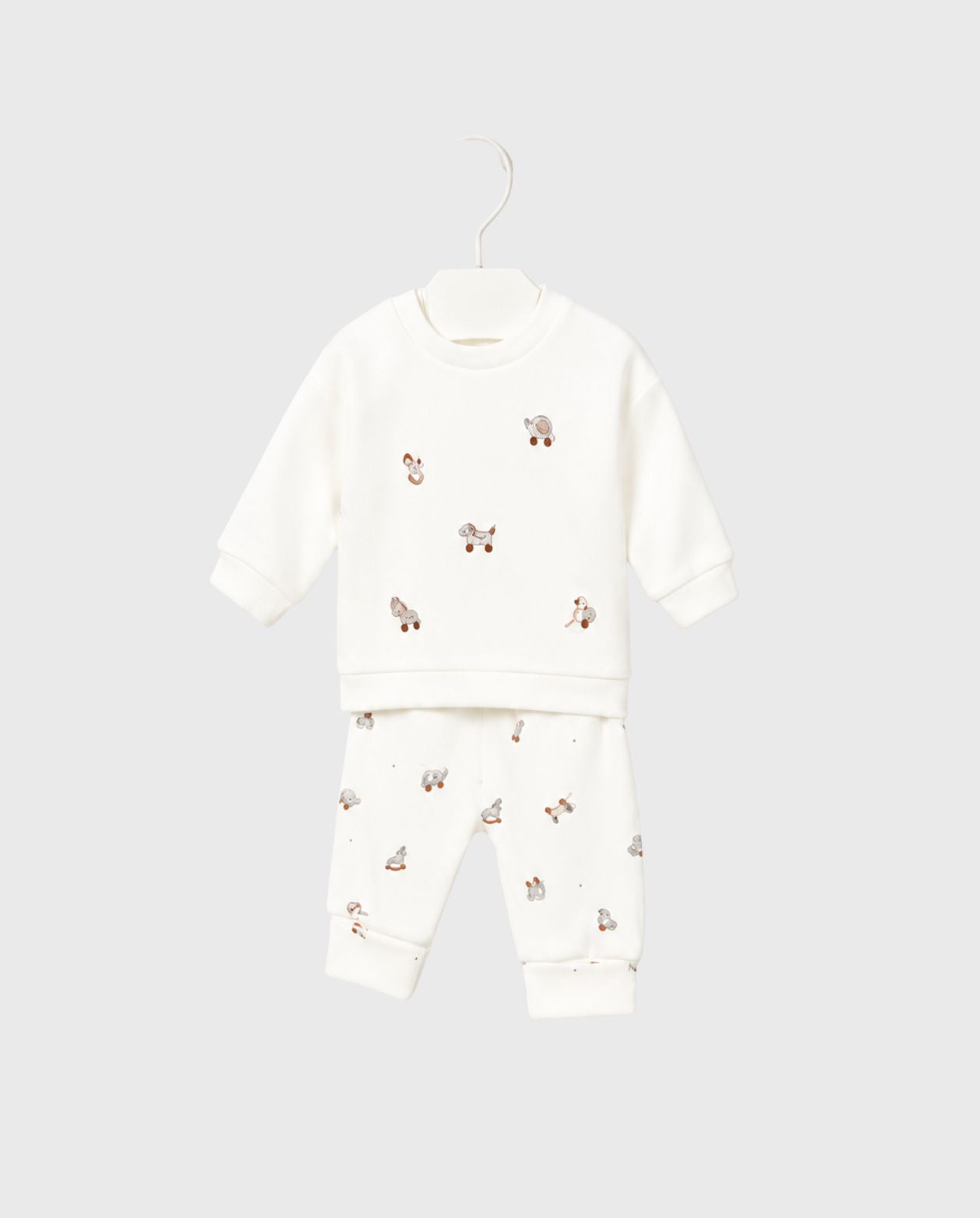 Conjunto Manga Larga Animales Blanco Mayoral