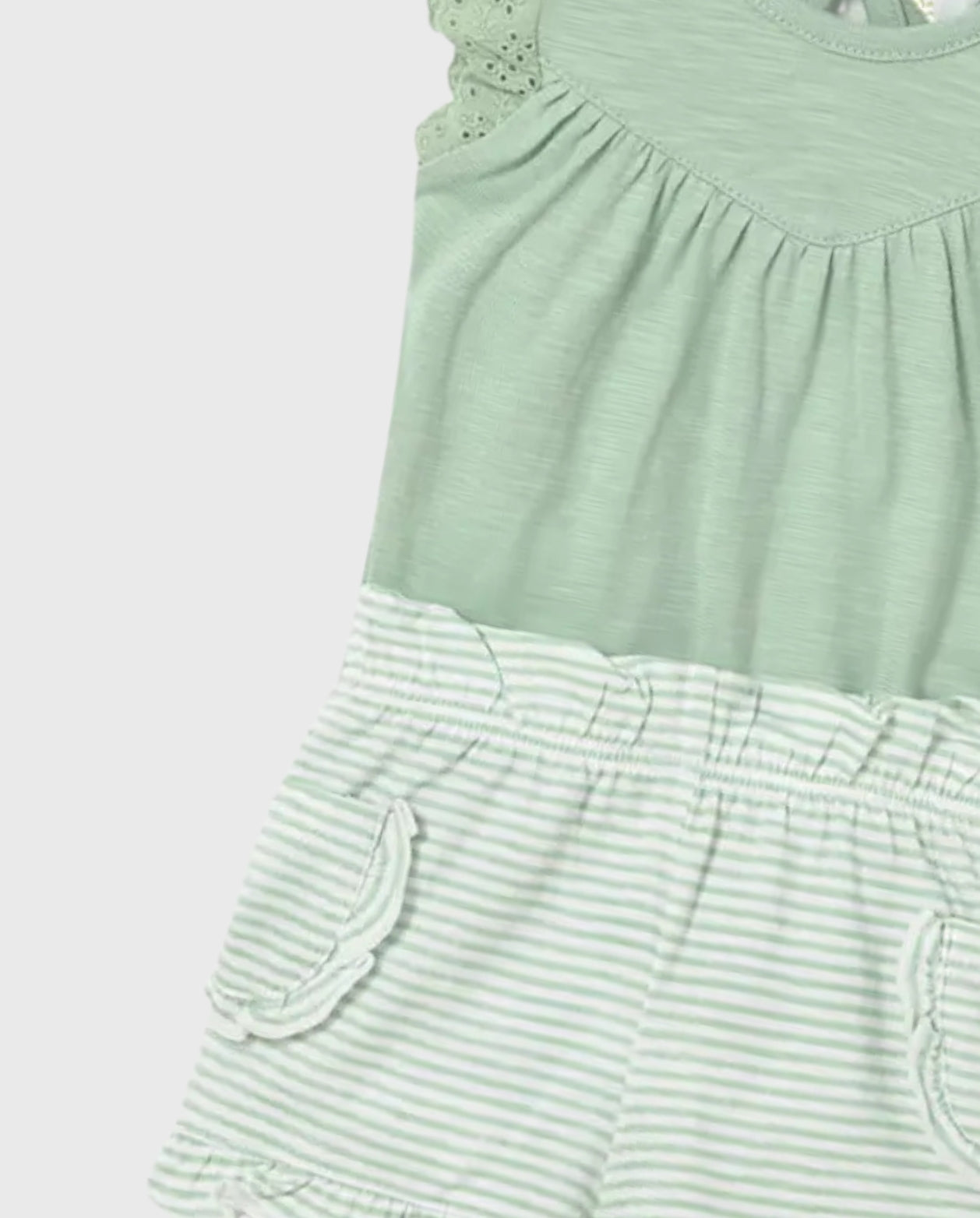 Conjunto Short y Body Cuello Rayas Verde Mayoral detalle