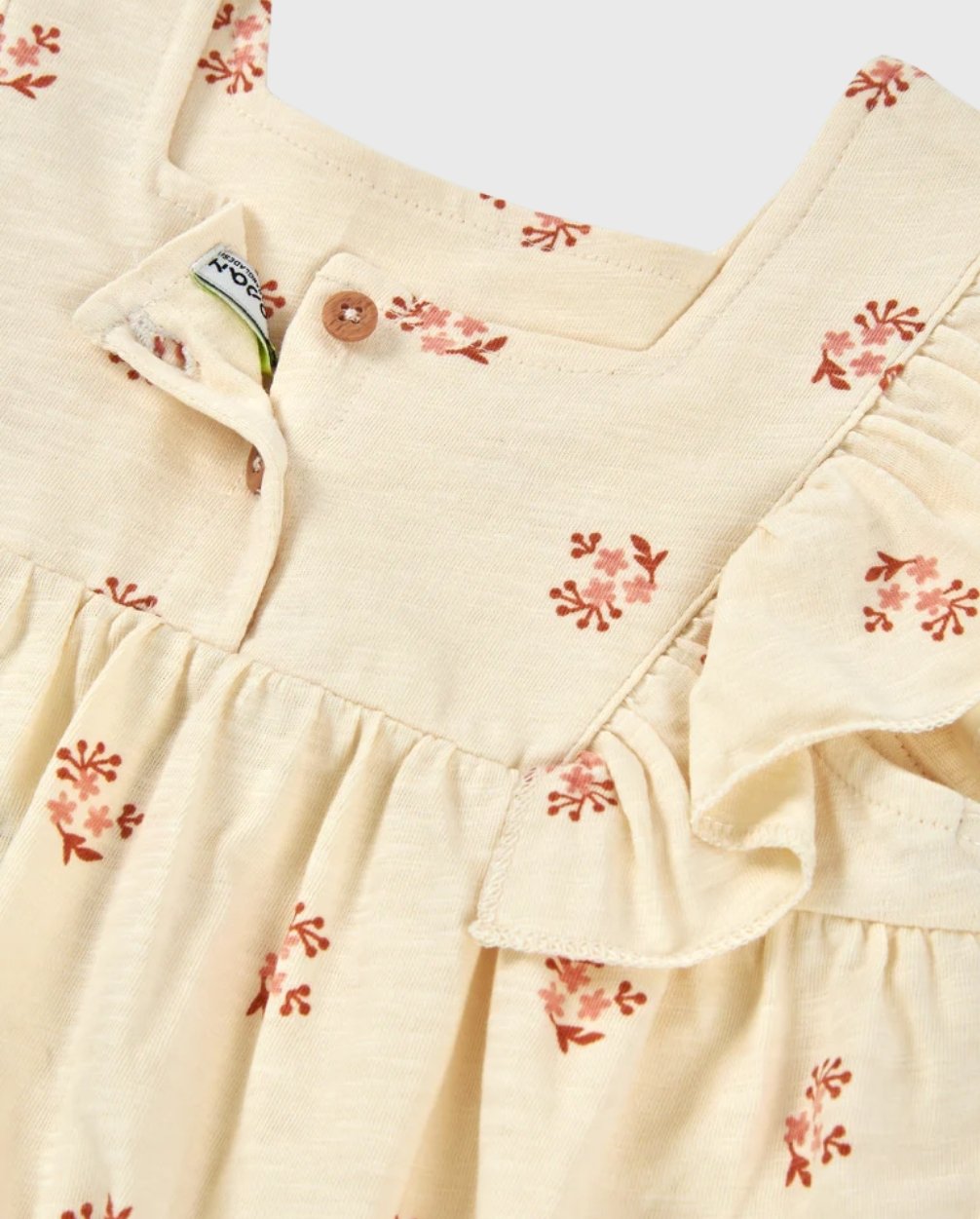 Vestido Flores Crema Losan detalle