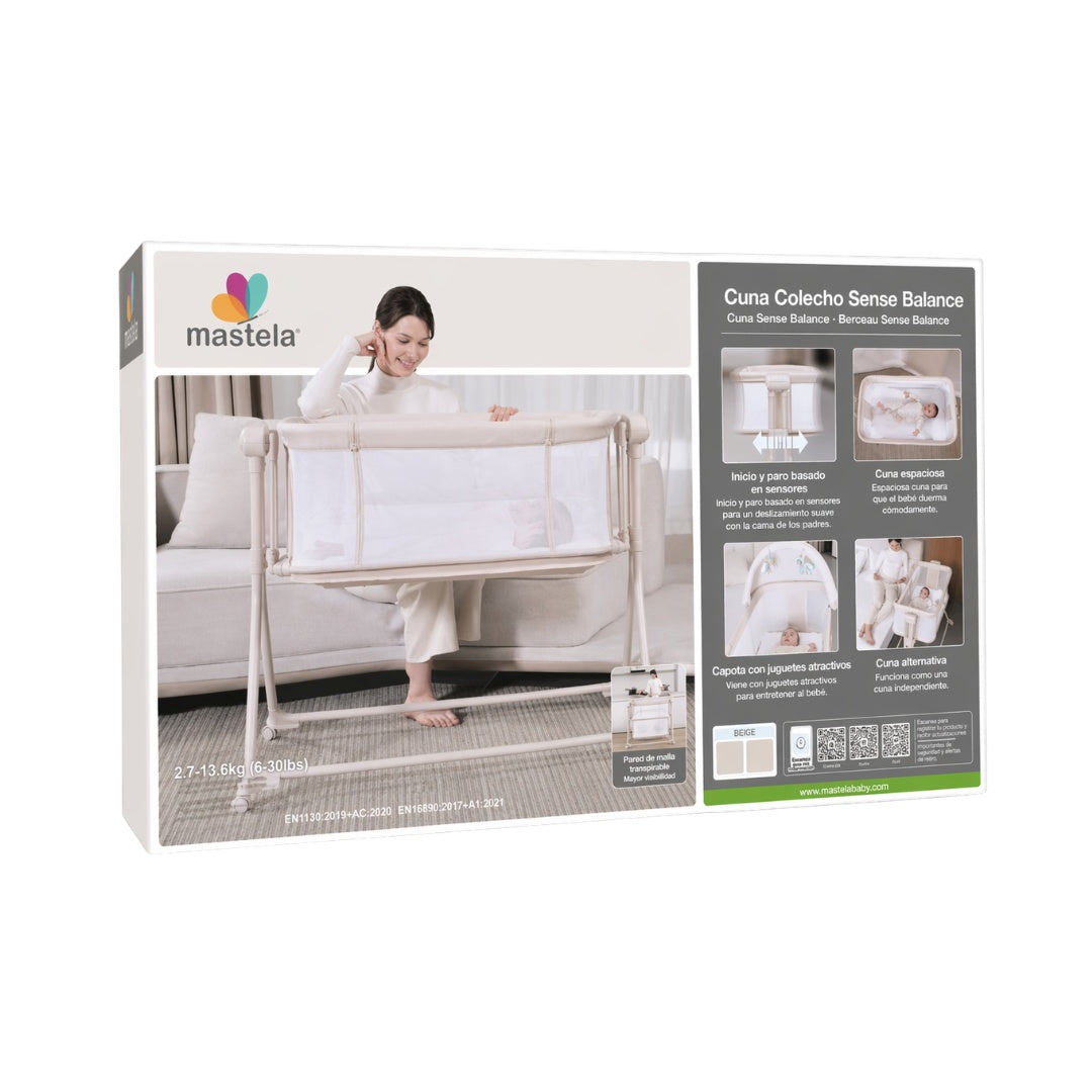 Cuna Colecho Sense Balance Bassinet Beige Mastela caja