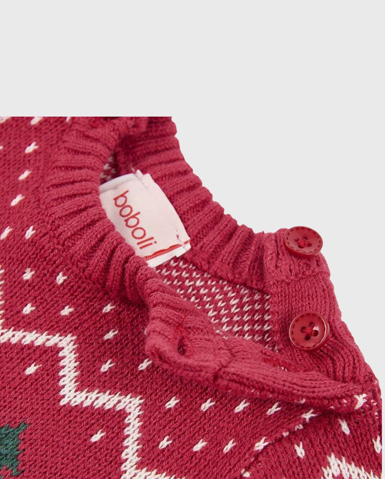 Pijama Enteriza Tejido Navidad Rojo Boboli detalle 