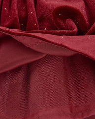 Vestido Terciopelo Brillos Rojo Boboli