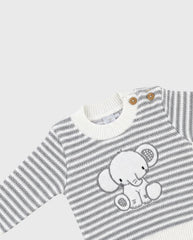 Set Primer Día Bordado Elefante Blanco detalle