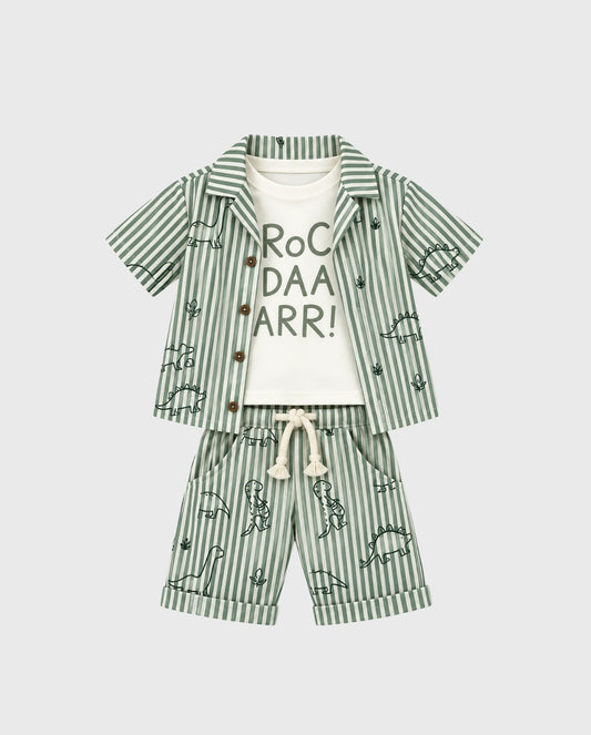 Conjunto 3 Piezas Bermuda Rayas Dinosaurios Joy Baby