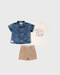 Conjunto Denim 3 Piezas Wild Joy Baby
blanco