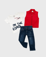 Conjunto 3 Piezas Chaleco Road diseño