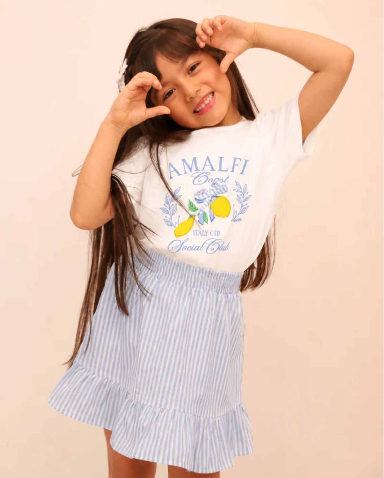 Conjunto Falda Rayas Limones niña