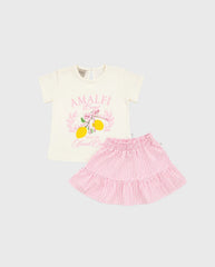 Conjunto Falda Rayas Limones